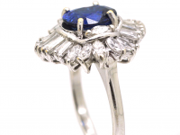 18ct White Gold, Sapphire & Diamond Cluster Ring