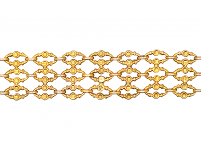 Edwardian 15ct Gold Woven Three Line Bracelet