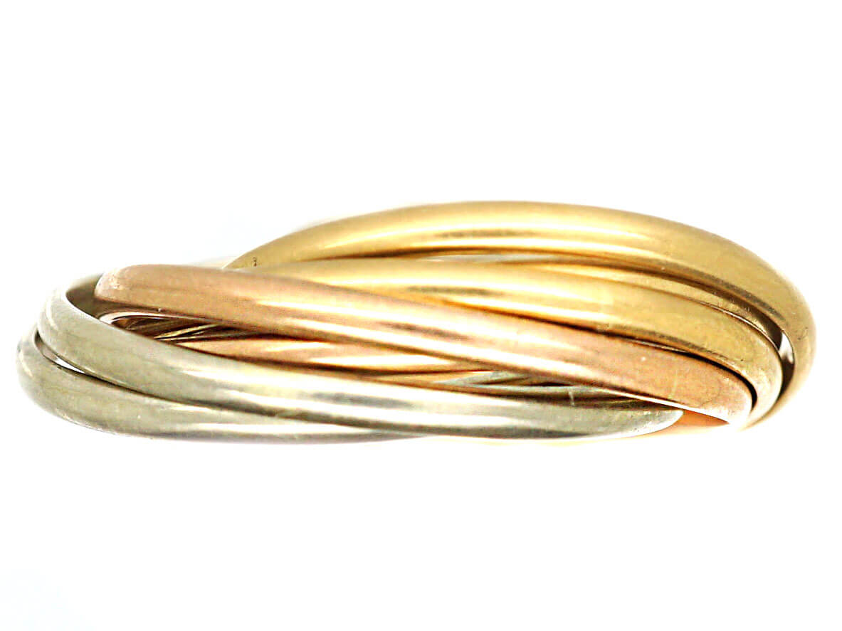 Vintage Cartier Trinity 7 Series Mixed Gold Wedding Ring The Antique Jewellery Company