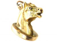 1950s 9ct Gold Horse Fob Seal with Bloodstone Base