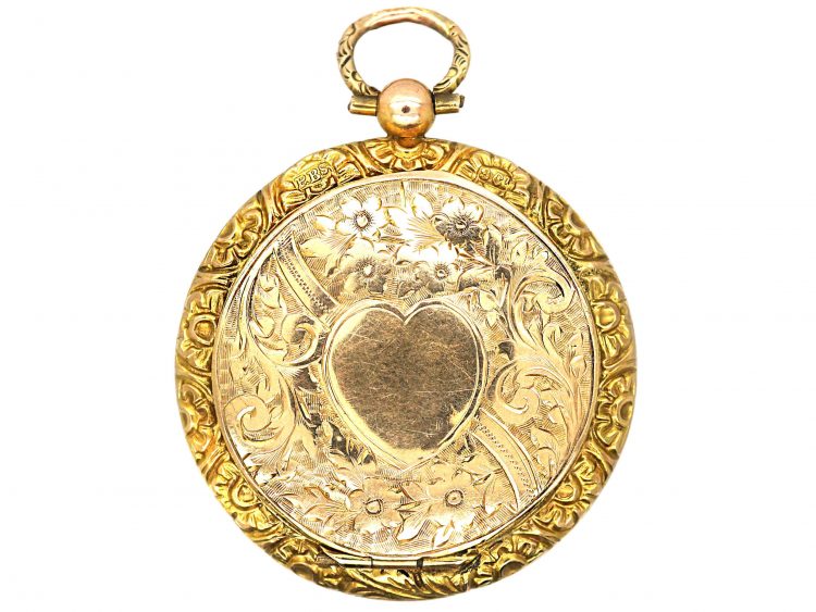 Victorian Round 9ct Gold Back & Front Locket that Opens Both Sides