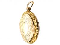 Victorian Round 9ct Gold Back & Front Locket that Opens Both Sides