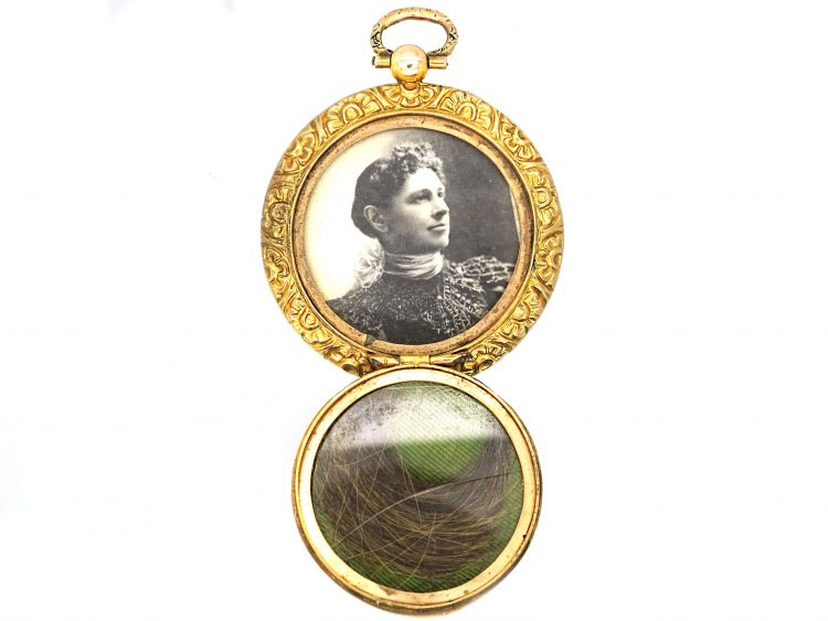 Victorian Round 9ct Gold Back & Front Locket that Opens Both Sides