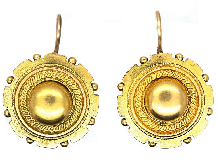 Victorian 15ct Gold Round Earrings