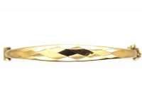 Vintage 9ct Gold Faceted Bangle by Smith & Pepper