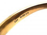 Vintage 9ct Gold Faceted Bangle by Smith & Pepper