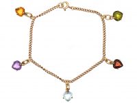 1950's 9ct Gold Multi Gemstone Bracelet by Deakin & Francis