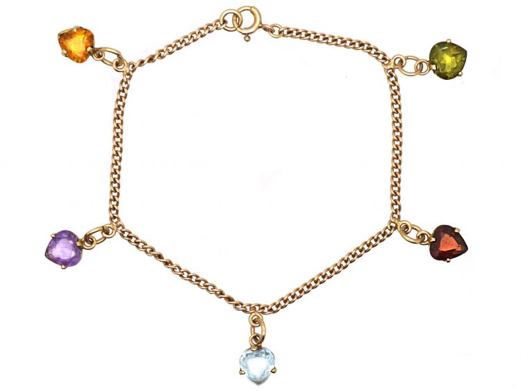 1950's 9ct Gold Multi Gemstone Bracelet by Deakin & Francis