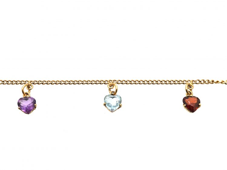 1950's 9ct Gold Multi Gemstone Bracelet by Deakin & Francis