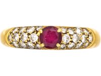 Vintage 18ct Gold by Chaumet set with a Ruby & Diamonds