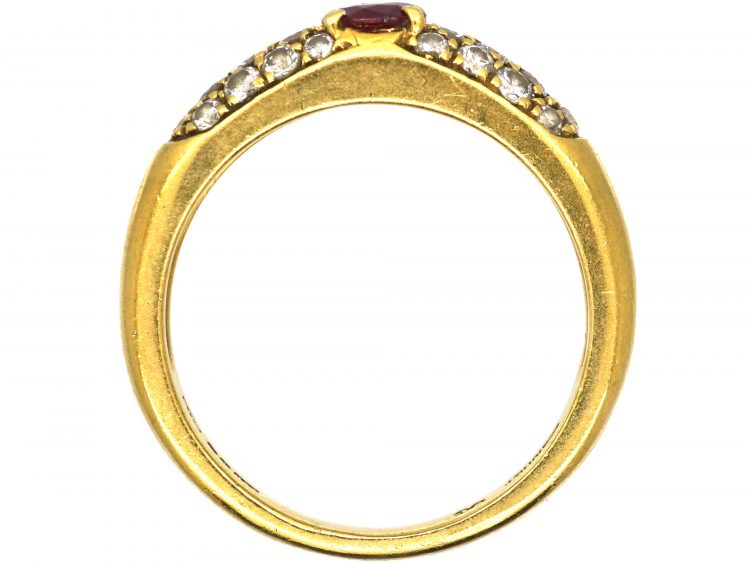 Vintage 18ct Gold by Chaumet set with a Ruby & Diamonds