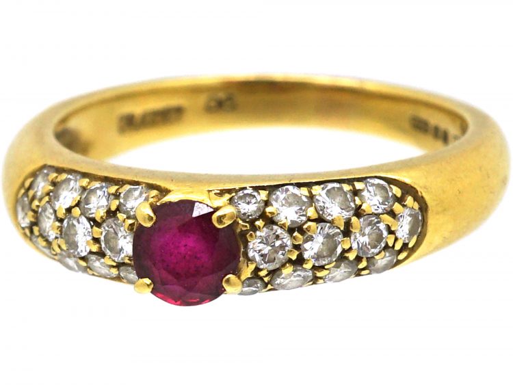 Vintage 18ct Gold by Chaumet set with a Ruby & Diamonds