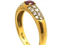 Vintage 18ct Gold by Chaumet set with a Ruby & Diamonds