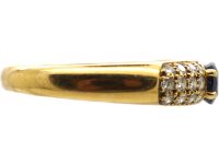 Vintage 18ct Gold Ring by Chaumet set with a Sapphire & Diamonds