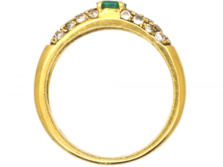 Vintage 18ct Gold Ring by Chaumet set with an Emerald & Diamonds