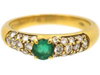 Vintage 18ct Gold Ring by Chaumet set with an Emerald & Diamonds