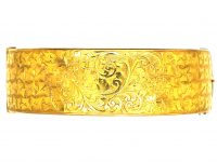 9ct Gold Wide Engraved Bangle made by Smith & Pepper in 1935