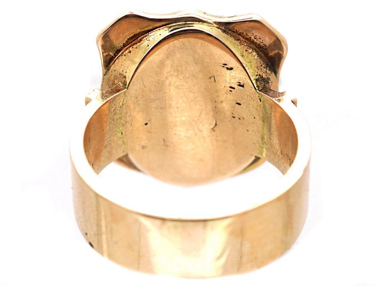 19th Century Gold Rush 18ct Gold Signet Ring set with Gold Quartz