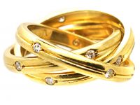 18ct Gold Trinity Ring set with Diamonds by Cartier