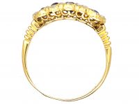 Edwardian 18ct Gold, Five Stone Sapphire & Rose Diamond Ring