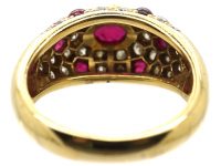 18ct Gold, Cabochon Ruby & Diamond Ring by Cartier