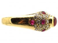 18ct Gold, Cabochon Ruby & Diamond Ring by Cartier