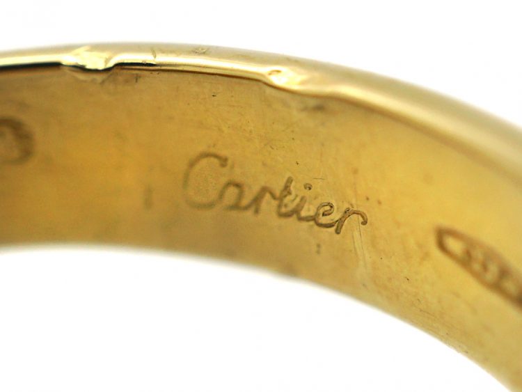 18ct Gold, Cabochon Ruby & Diamond Ring by Cartier