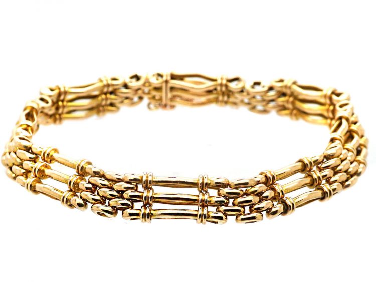 Edwardian 15ct Gold Gate Bracelet