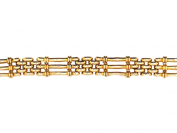 Edwardian 15ct Gold Gate Bracelet