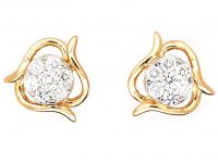 18ct Gold & Diamond Flower Earrings