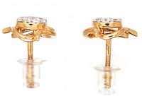 18ct Gold & Diamond Flower Earrings