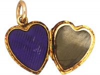 Edwardian 15ct Gold Heart Shaped Locket set with a Diamond