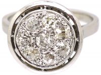 Art Deco Platinum, Diamond Cluster Target Ring