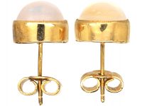 Mid 20th Century 9ct Gold Cabochon Moonstone Earrings