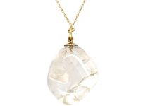 Edwardian Rock Crystal Pendant on 9ct Gold Chain