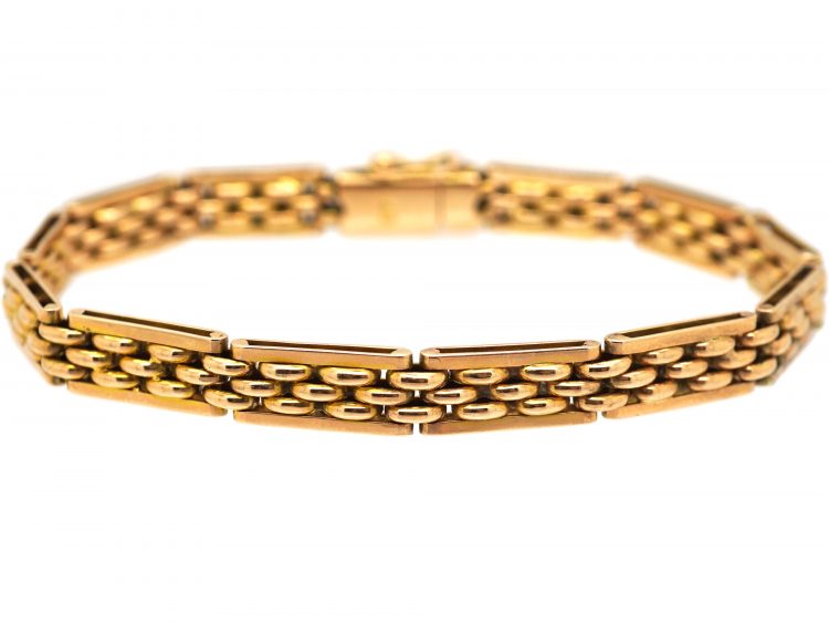 Edwardian 15ct Gold Gate Bracelet