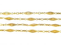 French Early 20th Century 18ct Gold Guard Lantern Links Chain