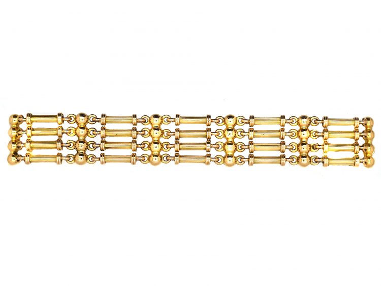 Edwardian 15ct Gold Four Bar Gate Bracelet