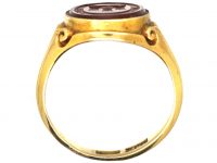 Victorian 18ct Gold Signet Ring set with a Carnelian with an Intaglio of a Castle