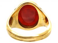 Victorian 18ct Gold Signet Ring set with a Carnelian with an Intaglio of a Castle