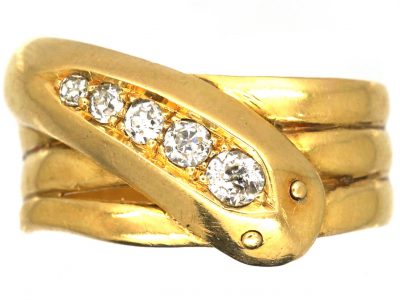 Victorian 18ct Gold Bangle set with Diamonds