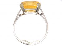 Early 20th Century Platinum Yellow Sapphire Ring