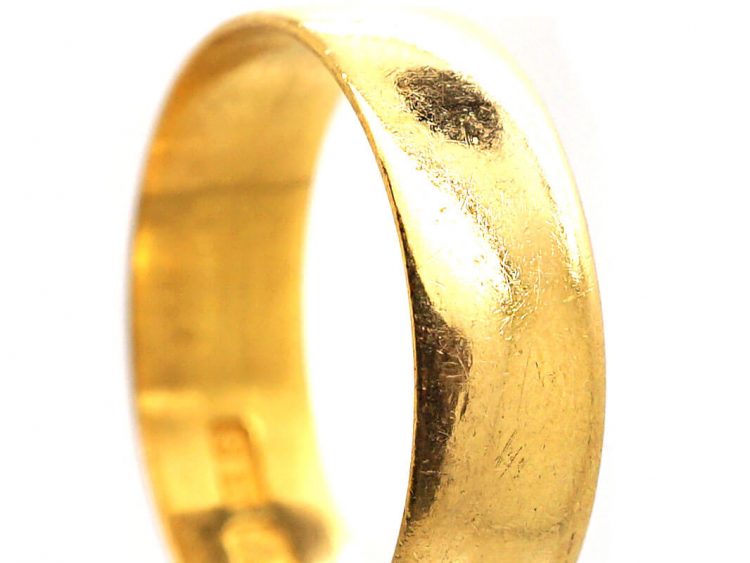 Wide 22ct Gold Wedding Ring Assayed in 1921