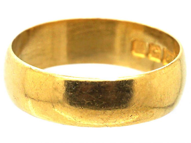 Wide 22ct Gold Wedding Ring Assayed in 1921