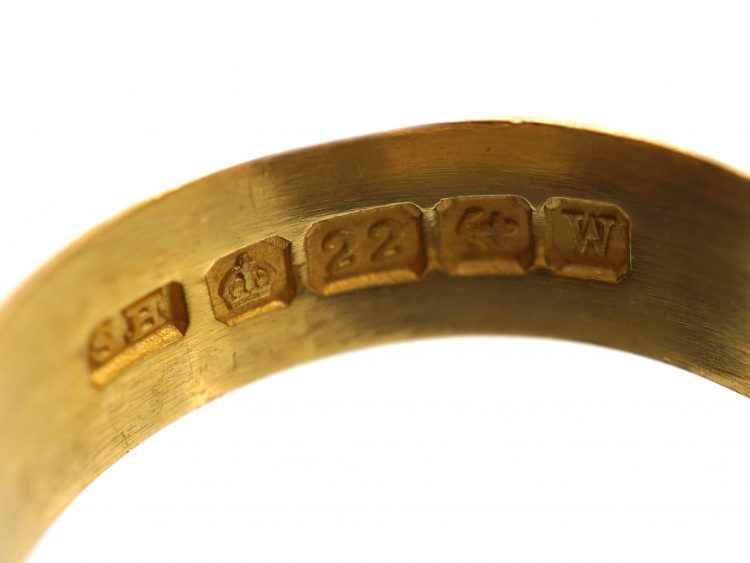 Wide 22ct Gold Wedding Ring Assayed in 1921