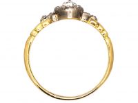 Early Victorian 18ct Gold Heart Shaped Ring set with Diamonds