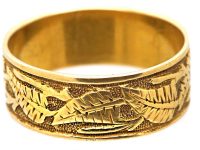 Victorian 18ct Gold Wedding Ring with Fern Detail