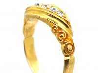 Victorian 18ct Gold Five Stone Diamond Slanted Ring