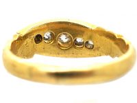 Victorian 18ct Gold Five Stone Diamond Slanted Ring