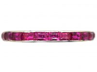 Art Deco Platinum Eternity Ring set with Rubies